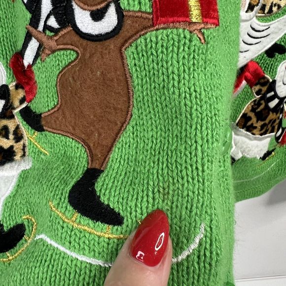 Classic Elements Festive Green Cardigan - Picture 5 of 11